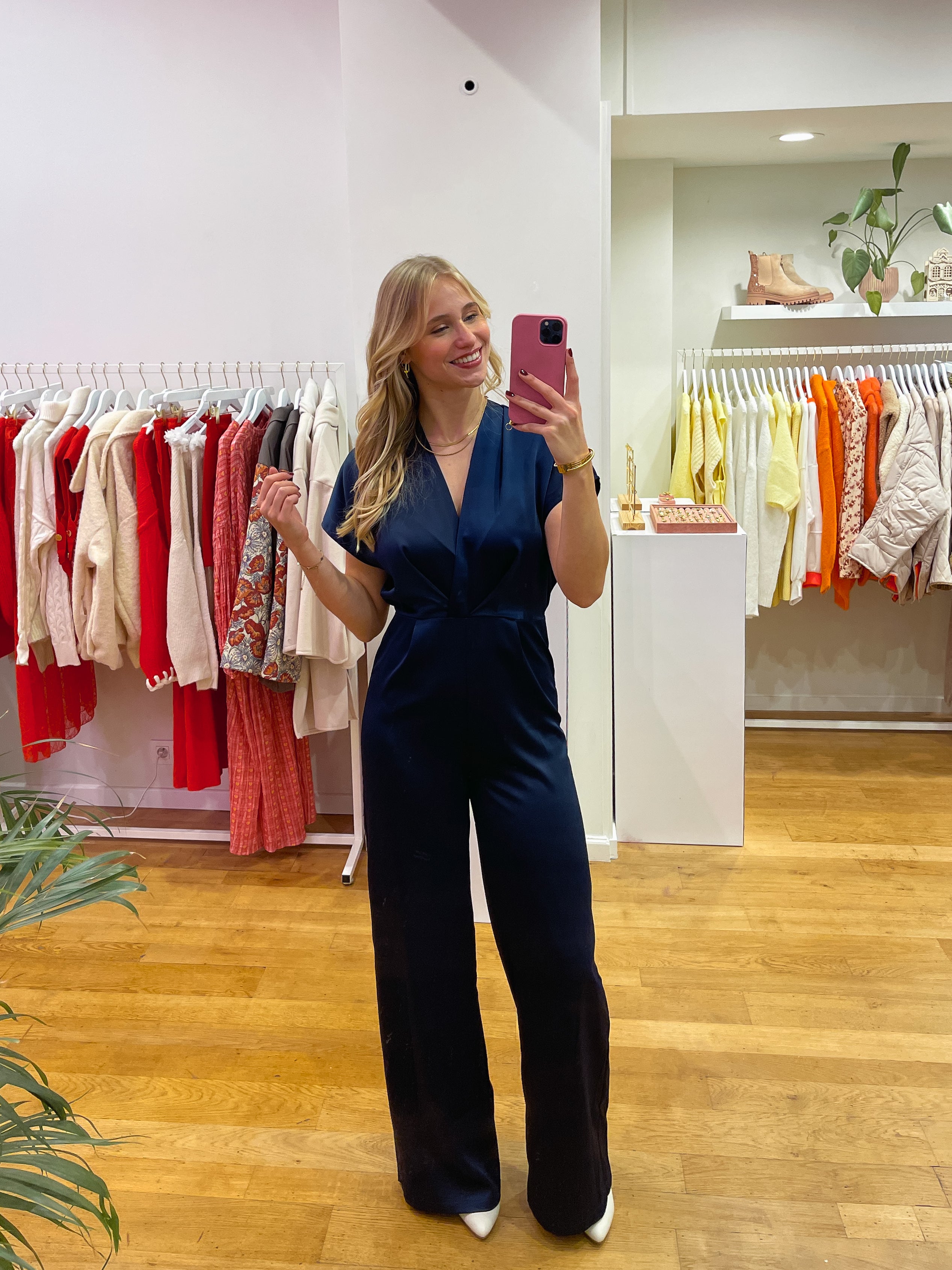 Jumpsuit satin navy