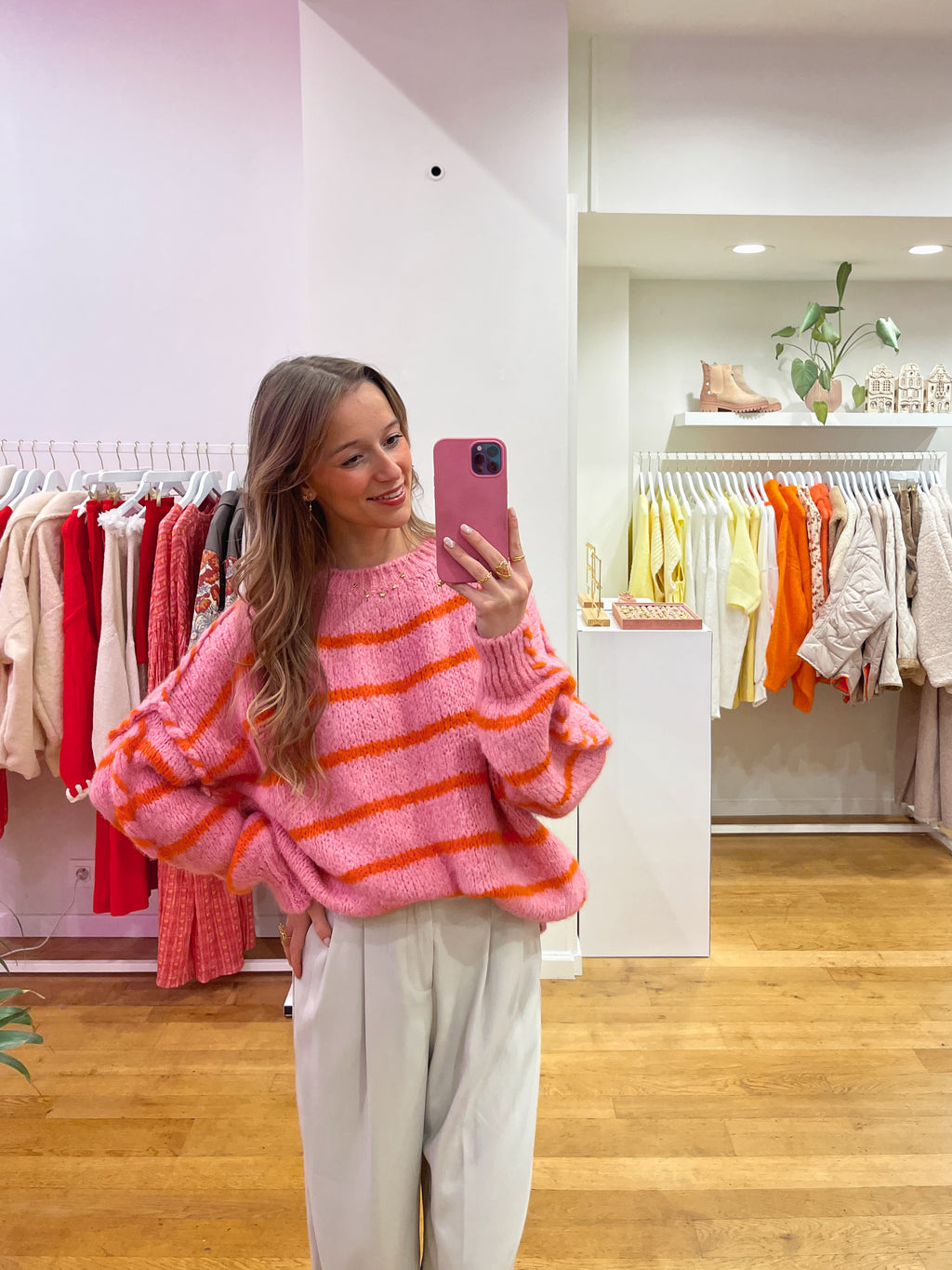 Pink & orange sweater