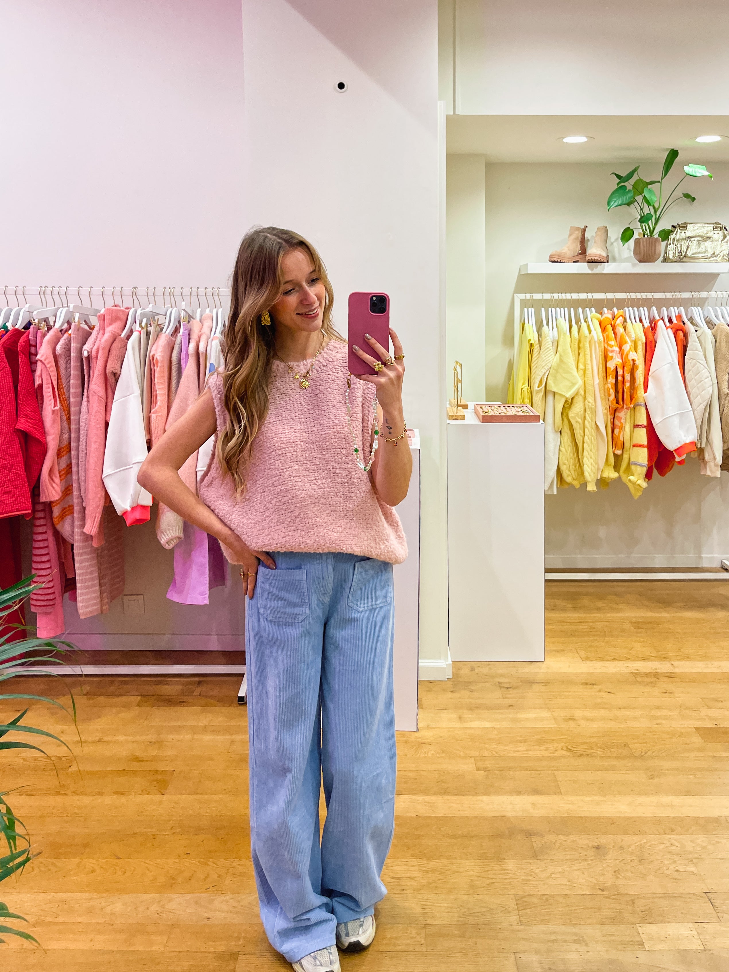 Ribbled corduroy pants baby blue