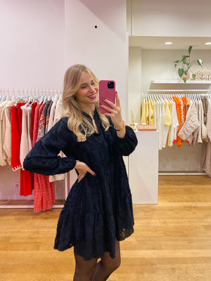 Navy fluffy dress